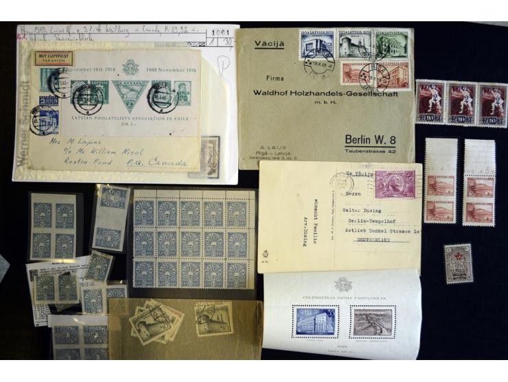 1919/40, ungebrauchte/postfrische und gestempelte Partie mit Briefen, dabei Briefe der lettischen SSR, provisorische Stempel,