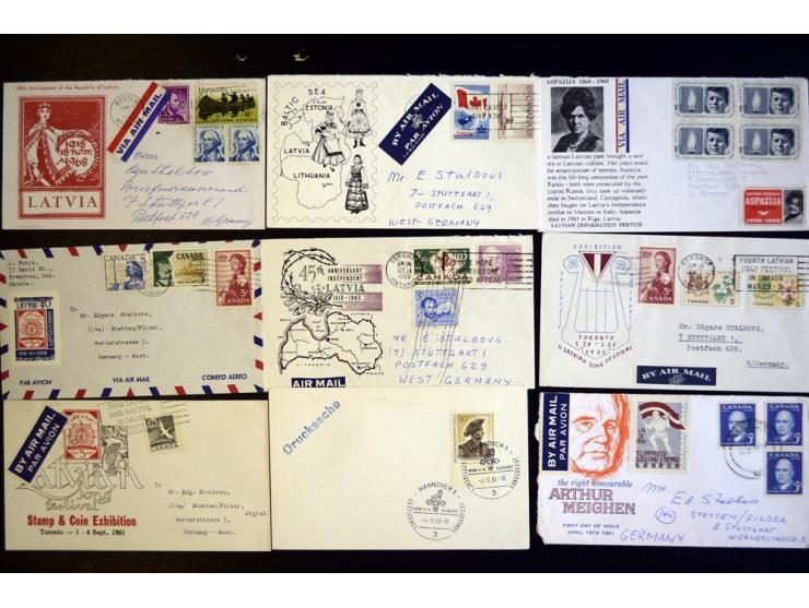 1919/40, ungebrauchte/postfrische und gestempelte Partie mit Briefen, dabei Briefe der lettischen SSR, provisorische Stempel,