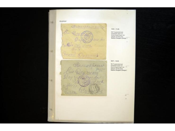 RUSSISCHE FELDPOST: 1914/17, sehr interessante Sammlung von über 50 Karten und Briefen, dabei Feldpost von russischen Einheit