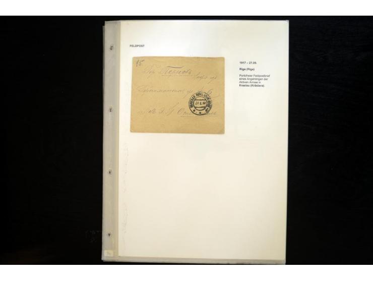 RUSSISCHE FELDPOST: 1914/17, sehr interessante Sammlung von über 50 Karten und Briefen, dabei Feldpost von russischen Einheit