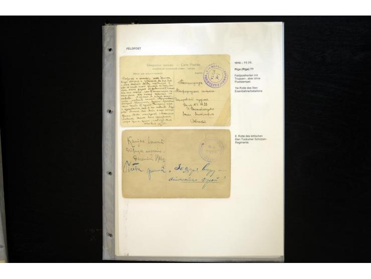 RUSSISCHE FELDPOST: 1914/17, sehr interessante Sammlung von über 50 Karten und Briefen, dabei Feldpost von russischen Einheit