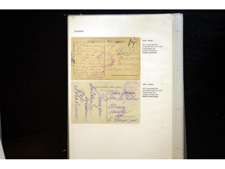 RUSSISCHE FELDPOST: 1914/17, sehr interessante Sammlung von über 50 Karten und Briefen, dabei Feldpost von russischen Einheit