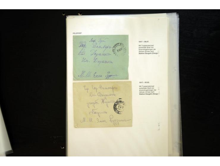 RUSSISCHE FELDPOST: 1914/17, sehr interessante Sammlung von über 50 Karten und Briefen, dabei Feldpost von russischen Einheit