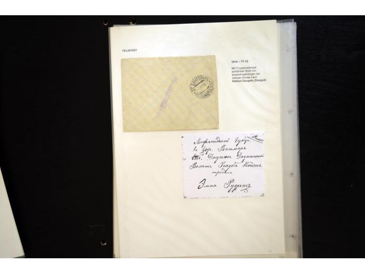 RUSSISCHE FELDPOST: 1914/17, sehr interessante Sammlung von über 50 Karten und Briefen, dabei Feldpost von russischen Einheit
