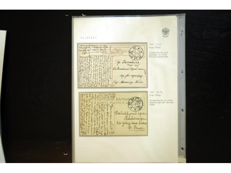 RUSSISCHE FELDPOST: 1914/17, sehr interessante Sammlung von über 50 Karten und Briefen, dabei Feldpost von russischen Einheit