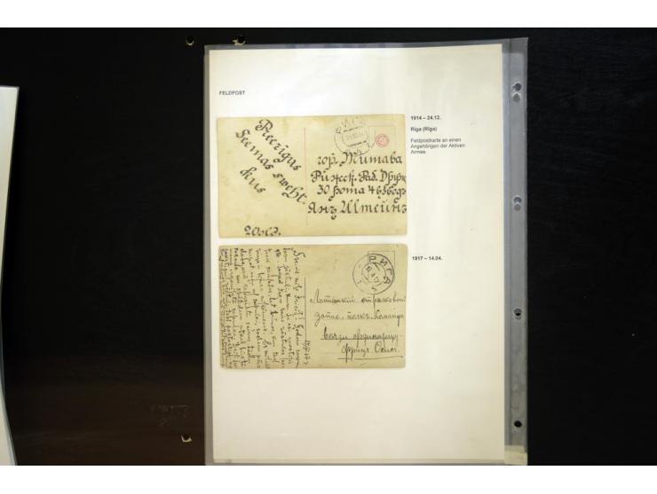 RUSSISCHE FELDPOST: 1914/17, sehr interessante Sammlung von über 50 Karten und Briefen, dabei Feldpost von russischen Einheit
