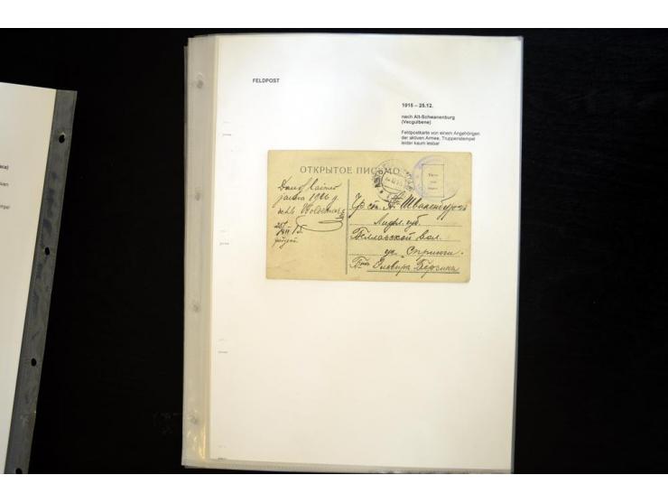 RUSSISCHE FELDPOST: 1914/17, sehr interessante Sammlung von über 50 Karten und Briefen, dabei Feldpost von russischen Einheit