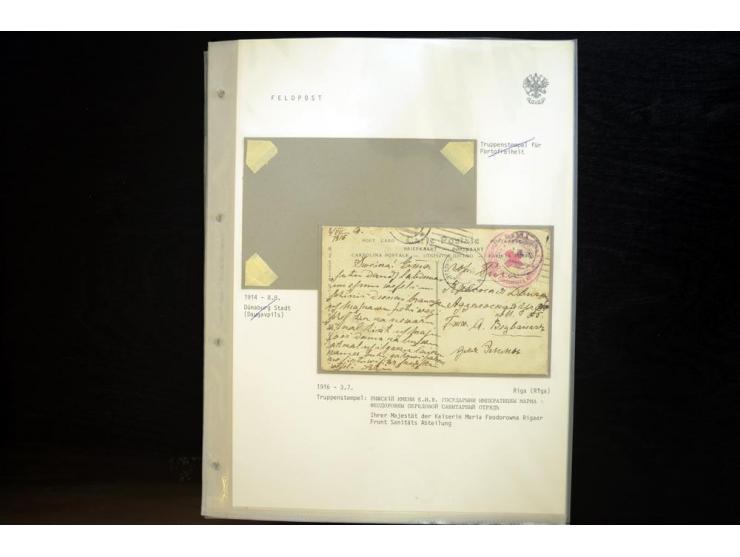 RUSSISCHE FELDPOST: 1914/17, sehr interessante Sammlung von über 50 Karten und Briefen, dabei Feldpost von russischen Einheit