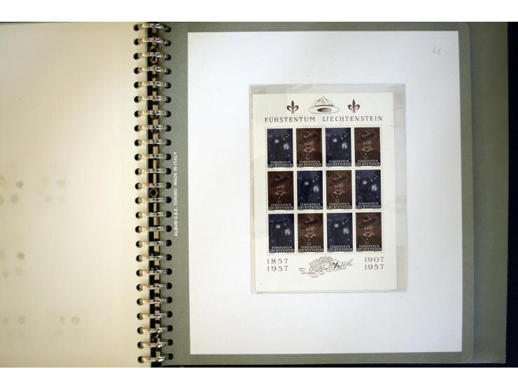 1912/62, postfrische und ungebrauchte Sammlung, bis auf Bl.1 in den Hauptnummern anscheinend kpl. Sammlung mit Dienst und Por