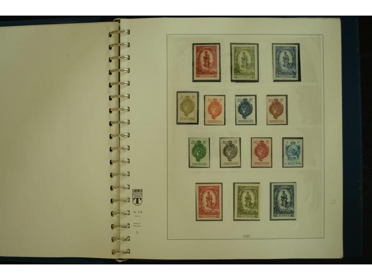1912/82, postfrische und ungebrauchte Sammlung, in weiten Teilen kpl. mit Bl.1, Dienst und Porto