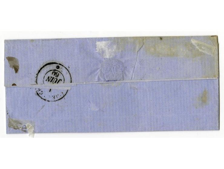 1859/75 (ca.), Stumme Stempel auf Wappenausgaben, 5 Briefe, 4 Vorderseiten und etwa 60 Marken, teils Paare