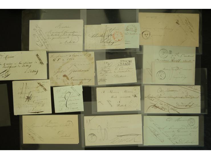 1788/1850 (ca.), etwa 120 Briefe sowie einige Dokumente; diverse Orte, verschiedene Stempeltypen, Franchise-Stempel, etc.; se