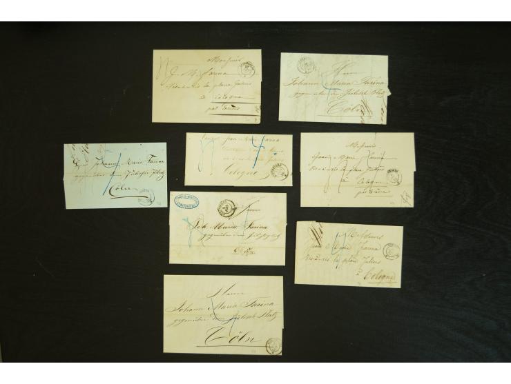 1788/1850 (ca.), etwa 120 Briefe sowie einige Dokumente; diverse Orte, verschiedene Stempeltypen, Franchise-Stempel, etc.; se