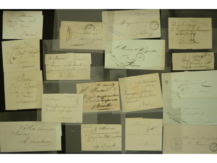 1788/1850 (ca.), etwa 120 Briefe sowie einige Dokumente; diverse Orte, verschiedene Stempeltypen, Franchise-Stempel, etc.; se