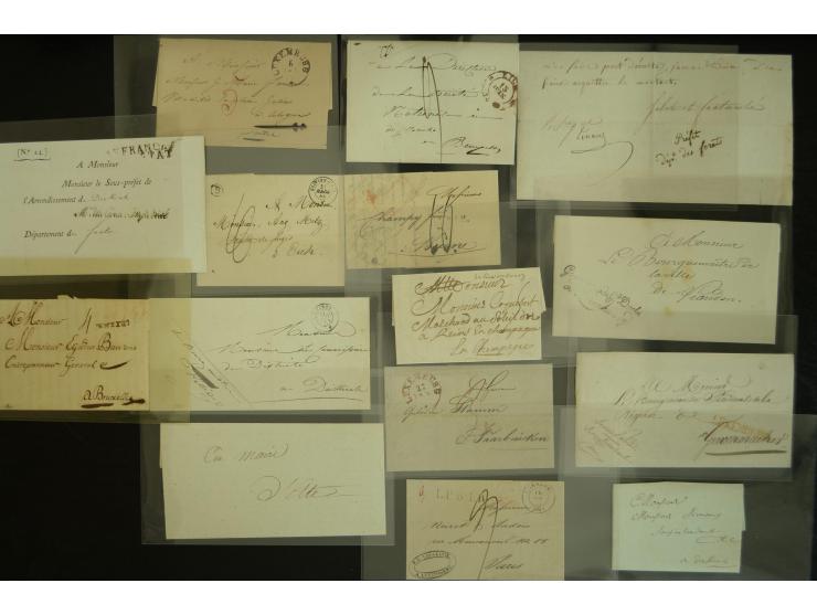1788/1850 (ca.), etwa 120 Briefe sowie einige Dokumente; diverse Orte, verschiedene Stempeltypen, Franchise-Stempel, etc.; se