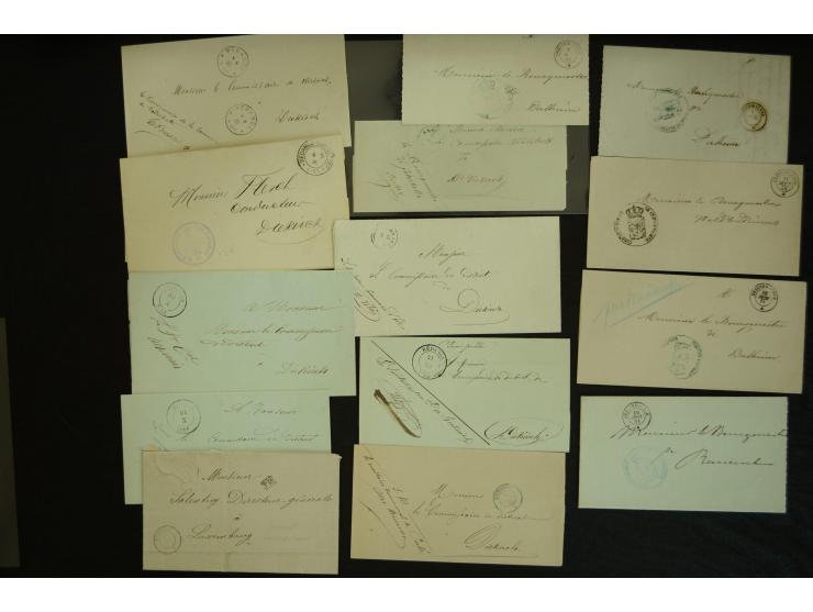 1788/1850 (ca.), etwa 120 Briefe sowie einige Dokumente; diverse Orte, verschiedene Stempeltypen, Franchise-Stempel, etc.; se