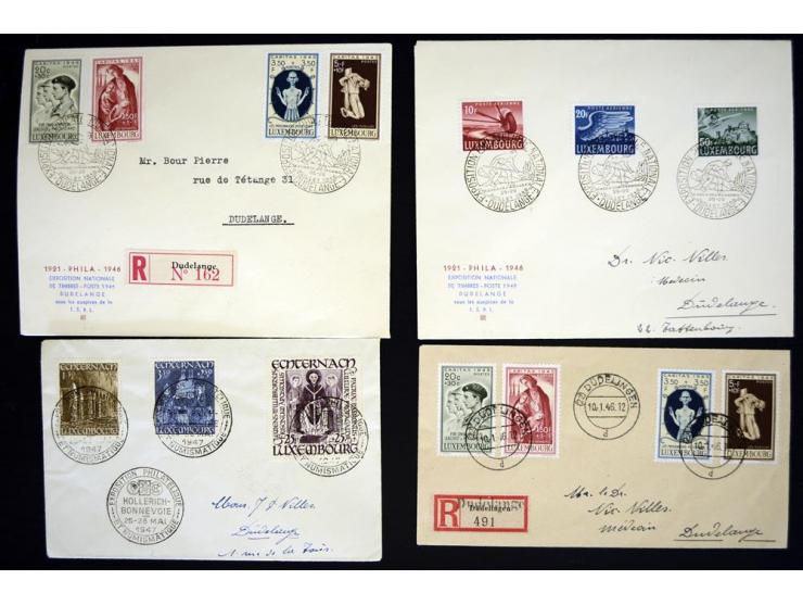 1849/1980 (ca.), Posten Briefe, Karten und Ganzsachen, dabei Reco, Nachporto, Sonderstempel, provisorische Stempel etc.