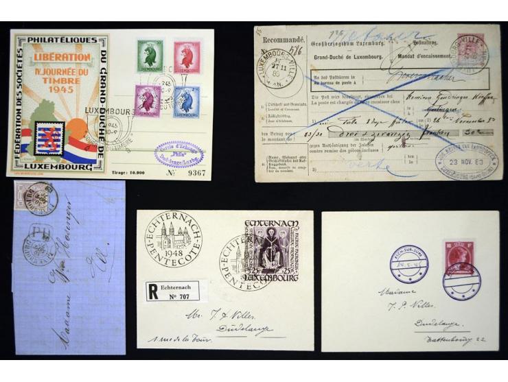 1849/1980 (ca.), Posten Briefe, Karten und Ganzsachen, dabei Reco, Nachporto, Sonderstempel, provisorische Stempel etc.