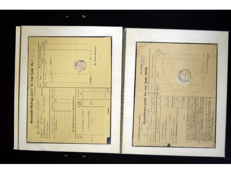 1882/90 (ca.), über 60 Briefe, Karten und Formulare mit Allegorie-Frankaturen, dabei Auslands-Wertbriefe, Express-Brief nach 