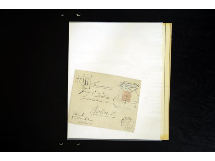 1882/90 (ca.), über 60 Briefe, Karten und Formulare mit Allegorie-Frankaturen, dabei Auslands-Wertbriefe, Express-Brief nach 