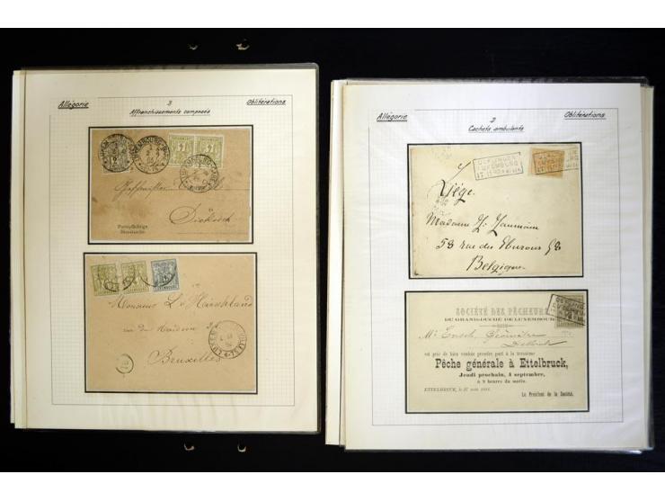 1882/90 (ca.), über 60 Briefe, Karten und Formulare mit Allegorie-Frankaturen, dabei Auslands-Wertbriefe, Express-Brief nach 