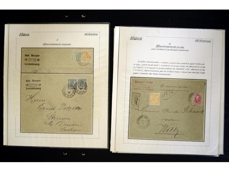 1882/90 (ca.), über 60 Briefe, Karten und Formulare mit Allegorie-Frankaturen, dabei Auslands-Wertbriefe, Express-Brief nach 
