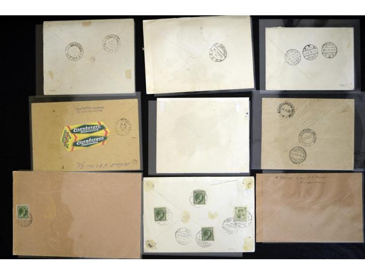 1900/40 (ca.), etwa 130 Briefe und Karten, dabei viele Caritas-Frankaturen, Zensur, bessere Stempel, etc.