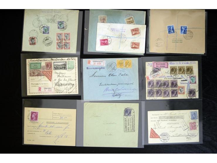 1900/40 (ca.), etwa 130 Briefe und Karten, dabei viele Caritas-Frankaturen, Zensur, bessere Stempel, etc.