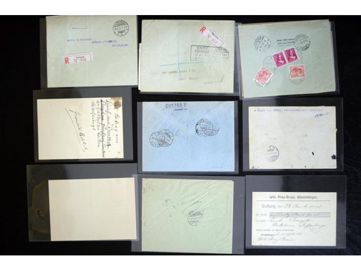 1900/40 (ca.), etwa 130 Briefe und Karten, dabei viele Caritas-Frankaturen, Zensur, bessere Stempel, etc.