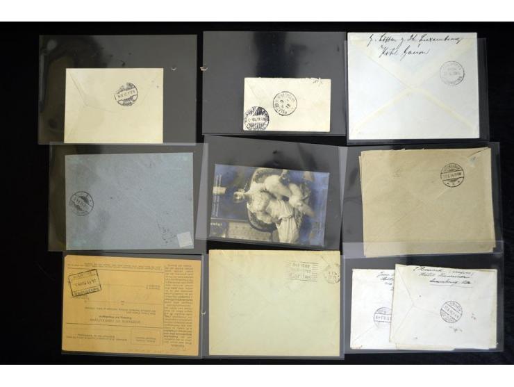 1900/40 (ca.), etwa 130 Briefe und Karten, dabei viele Caritas-Frankaturen, Zensur, bessere Stempel, etc.