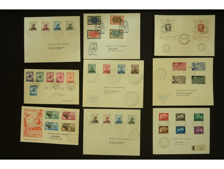 1925/57, Posten Briefe mit guten Frankaturen wie Mi.-Nr. 278 auf philatelistischem Brief, Bl.5 mit Sonderstempel, und guten F