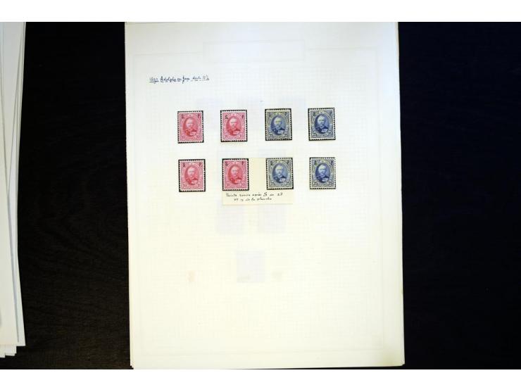 1883/1922 (ca.), kleine Spezialsammlung mit div. Zähnungen, Abarten, zwei Kleinbogen, etc.