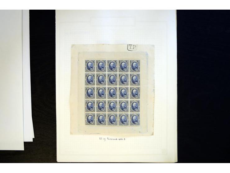 1883/1922 (ca.), kleine Spezialsammlung mit div. Zähnungen, Abarten, zwei Kleinbogen, etc.