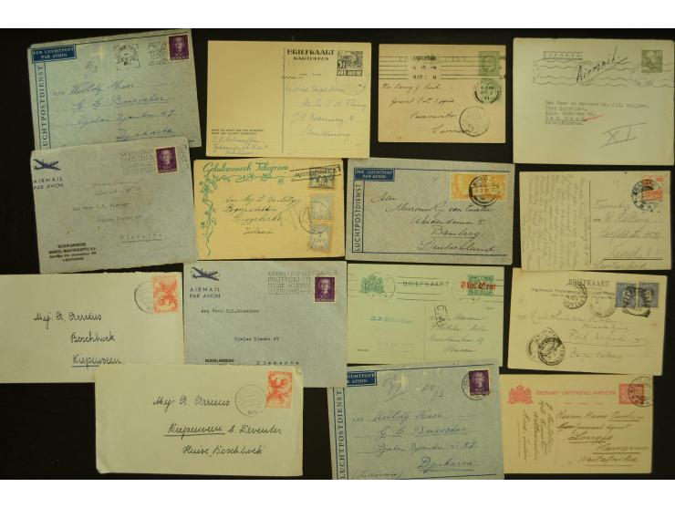 1872/1950 (ca.), umfangreicher Posten mit einigen hundert Briefen, Karten und Ganzsachen inkl. Kolonien (hier auch interessan