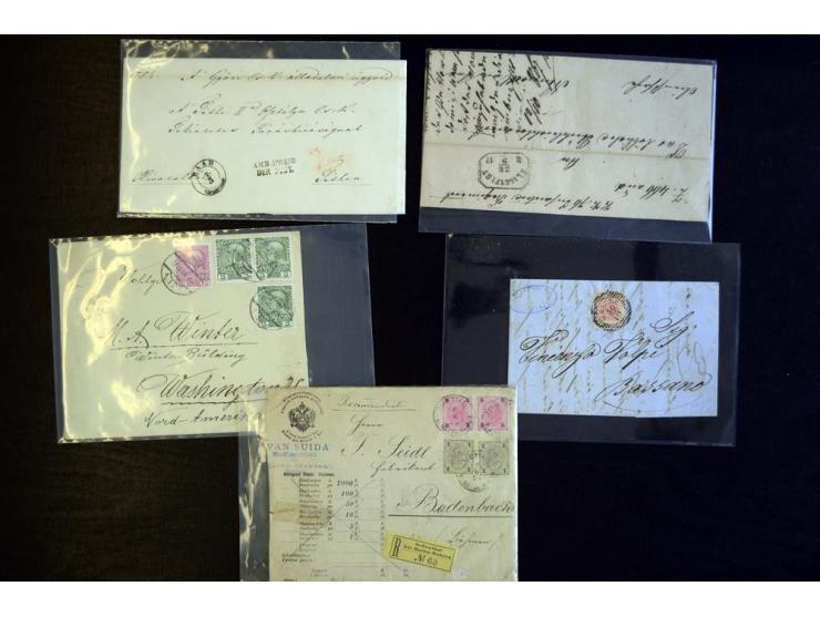 1850/1945, umfangreicher Bestand mit einigen hundert Briefen, Karten, Ganzsachen und Ansichtskarten, dabei interessante und b