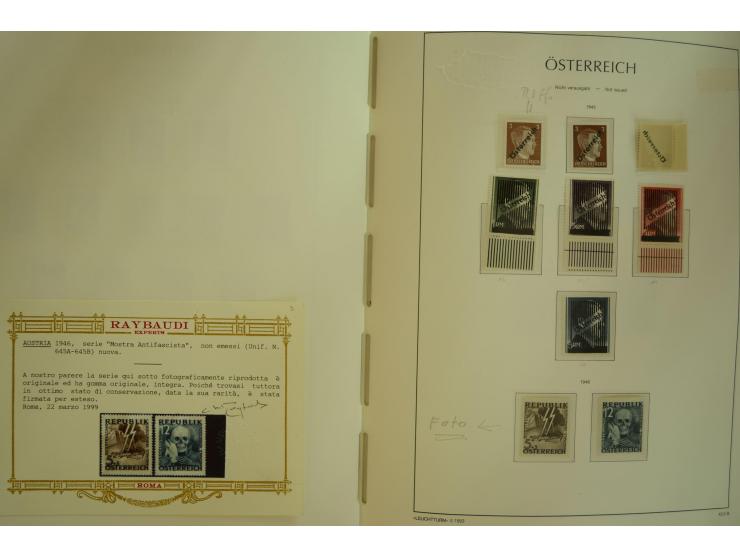 1945/2004, postfrische kpl. Sammlung mit Mi.-Nr. 772-75B, 772-75 KLB, VI-VII (Fotoattest Raybaudi) etc.