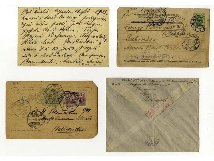 1889/1936, Partie mit 21 Briefen, Karten und Ganzsachen inkl. Incoming Mail, dabei GSK mit Zufrankaturen, 2 R-Briefe aus Cili