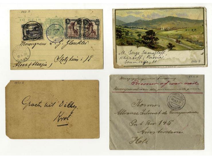 1889/1936, Partie mit 21 Briefen, Karten und Ganzsachen inkl. Incoming Mail, dabei GSK mit Zufrankaturen, 2 R-Briefe aus Cili