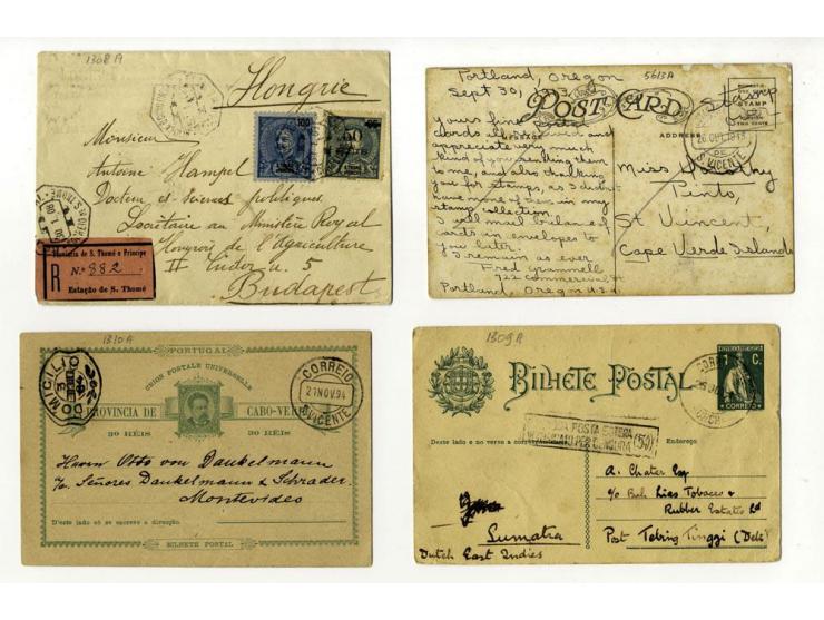 1889/1936, Partie mit 21 Briefen, Karten und Ganzsachen inkl. Incoming Mail, dabei GSK mit Zufrankaturen, 2 R-Briefe aus Cili