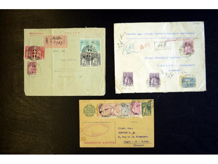 1894/1945, Partie mit 22 Briefen, Karten und Ganzsachen, dabei R-Briefe, Auslandswertbrief 1932 nach Deutschland, eingehende 