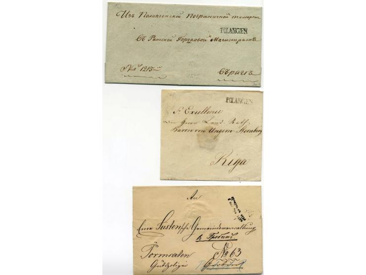 POLANGEN/ PALANGA, 1828/78, interessante Partie von 10 Briefen, dabei Dobin Nr. 1.01(2), 1.03, 2.01, 4.01, sowie Dobin Nr. 1.