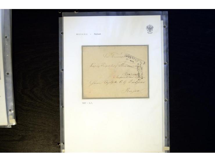 1792/1857, MOSKAU, sehr schöne Sammlung früher Stempel, dabei 20 Briefe mit u.a. kyrillischer Stempel 1809 MOSKVA in rot, 183