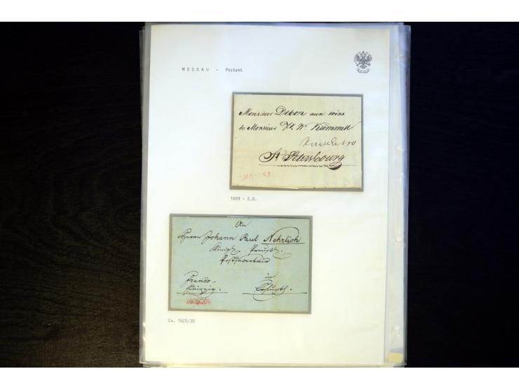 1792/1857, MOSKAU, sehr schöne Sammlung früher Stempel, dabei 20 Briefe mit u.a. kyrillischer Stempel 1809 MOSKVA in rot, 183