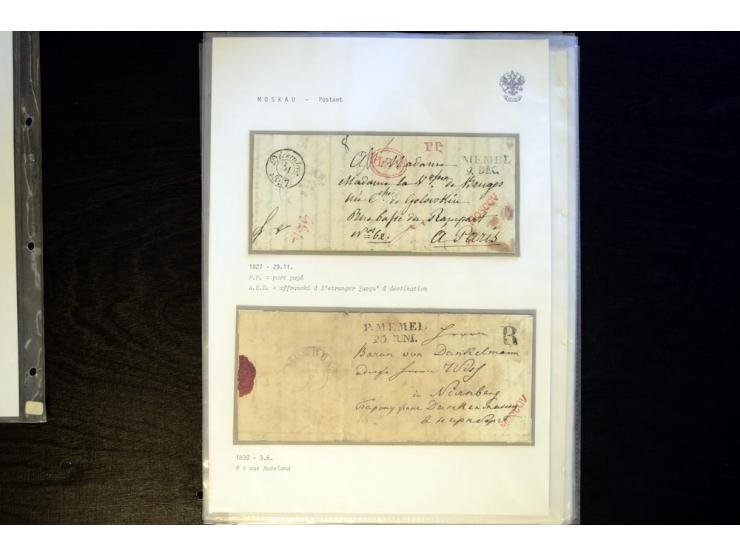 1792/1857, MOSKAU, sehr schöne Sammlung früher Stempel, dabei 20 Briefe mit u.a. kyrillischer Stempel 1809 MOSKVA in rot, 183