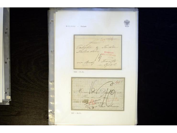 1792/1857, MOSKAU, sehr schöne Sammlung früher Stempel, dabei 20 Briefe mit u.a. kyrillischer Stempel 1809 MOSKVA in rot, 183