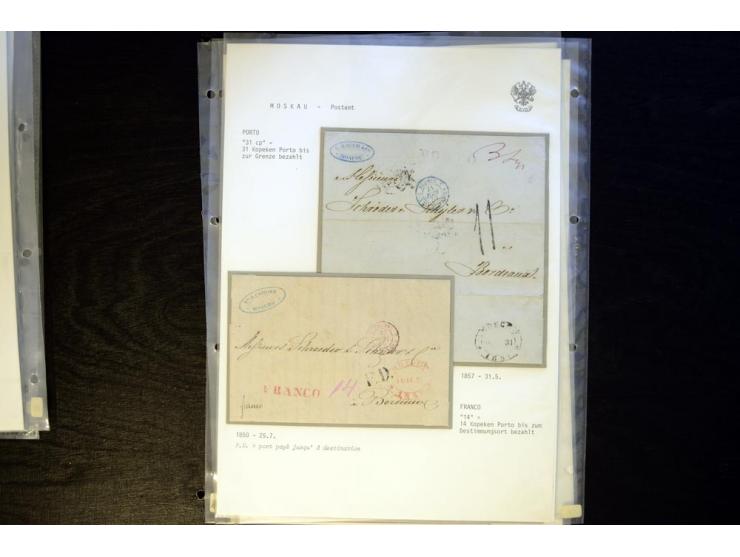 1792/1857, MOSKAU, sehr schöne Sammlung früher Stempel, dabei 20 Briefe mit u.a. kyrillischer Stempel 1809 MOSKVA in rot, 183