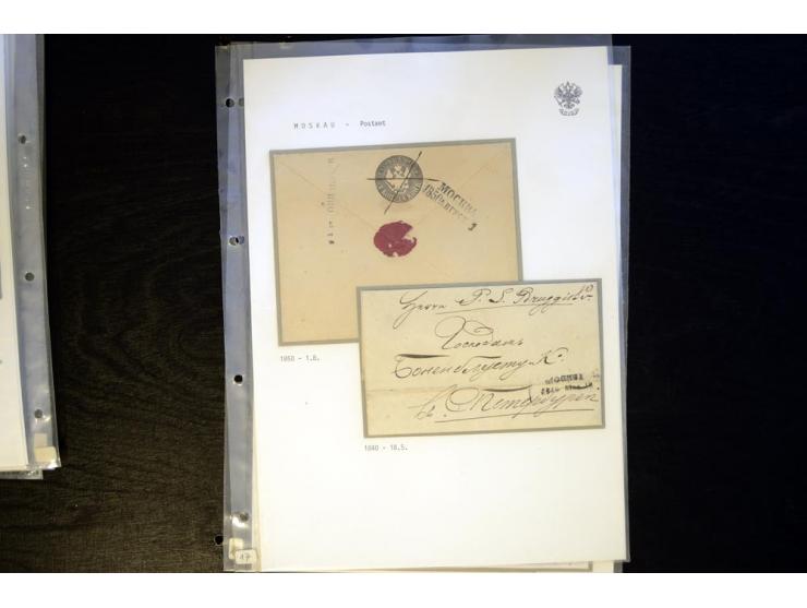 1792/1857, MOSKAU, sehr schöne Sammlung früher Stempel, dabei 20 Briefe mit u.a. kyrillischer Stempel 1809 MOSKVA in rot, 183