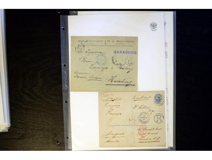 1889/1917, 27 Briefe und eine Karte abgehend vom Moskauer Telegraphenamt, dabei verschiedene Frankaturen und Destinationen, t