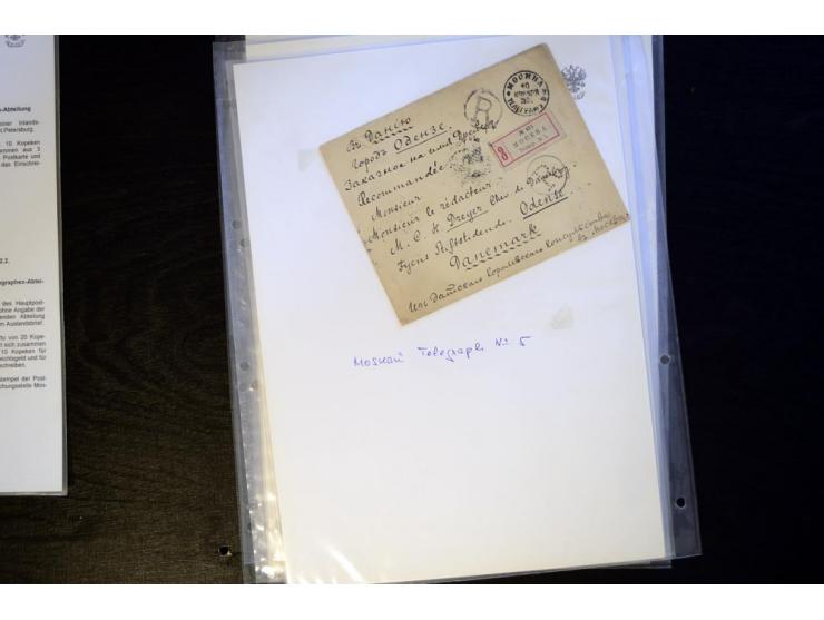 1889/1917, 27 Briefe und eine Karte abgehend vom Moskauer Telegraphenamt, dabei verschiedene Frankaturen und Destinationen, t