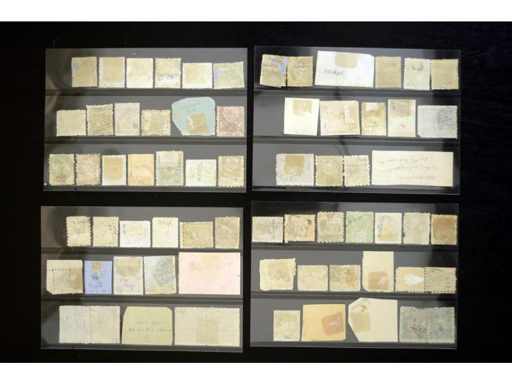1863/1918, extensive collection of cancellations, mostly Brandt and Ceylan all Arabic types, scarce 1863/64 marks on Tughra i